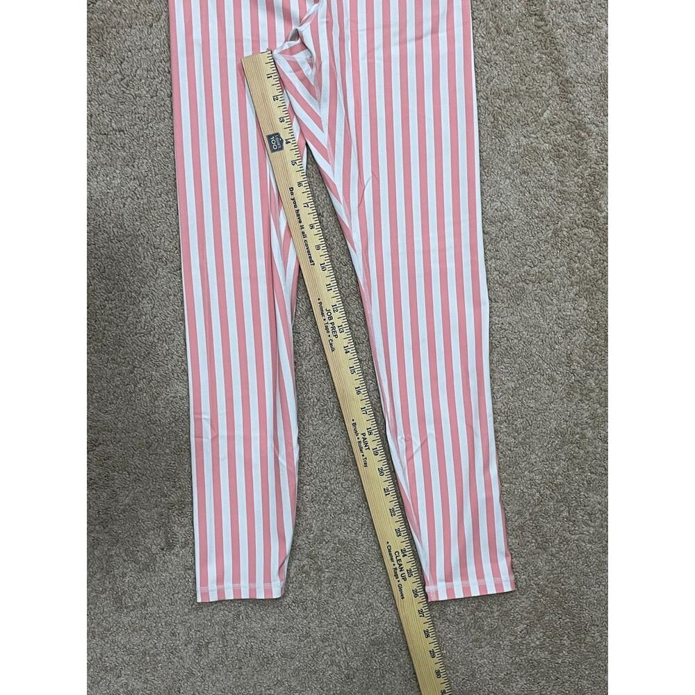 Spiritual Gangster Leggings Womens Size M White Peach Striped Athletic Stripe - Picture 6 of 7